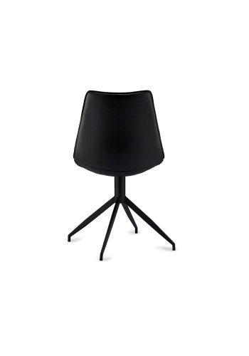 Isabel spisebordsstol m. drej - sort kunstlder og sorte ben