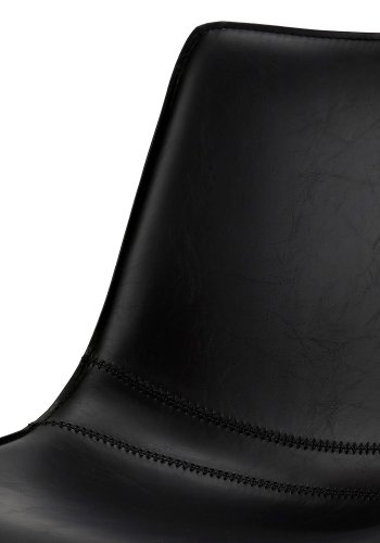 Isabel spisebordsstol m. drej - sort kunstlder og sorte ben