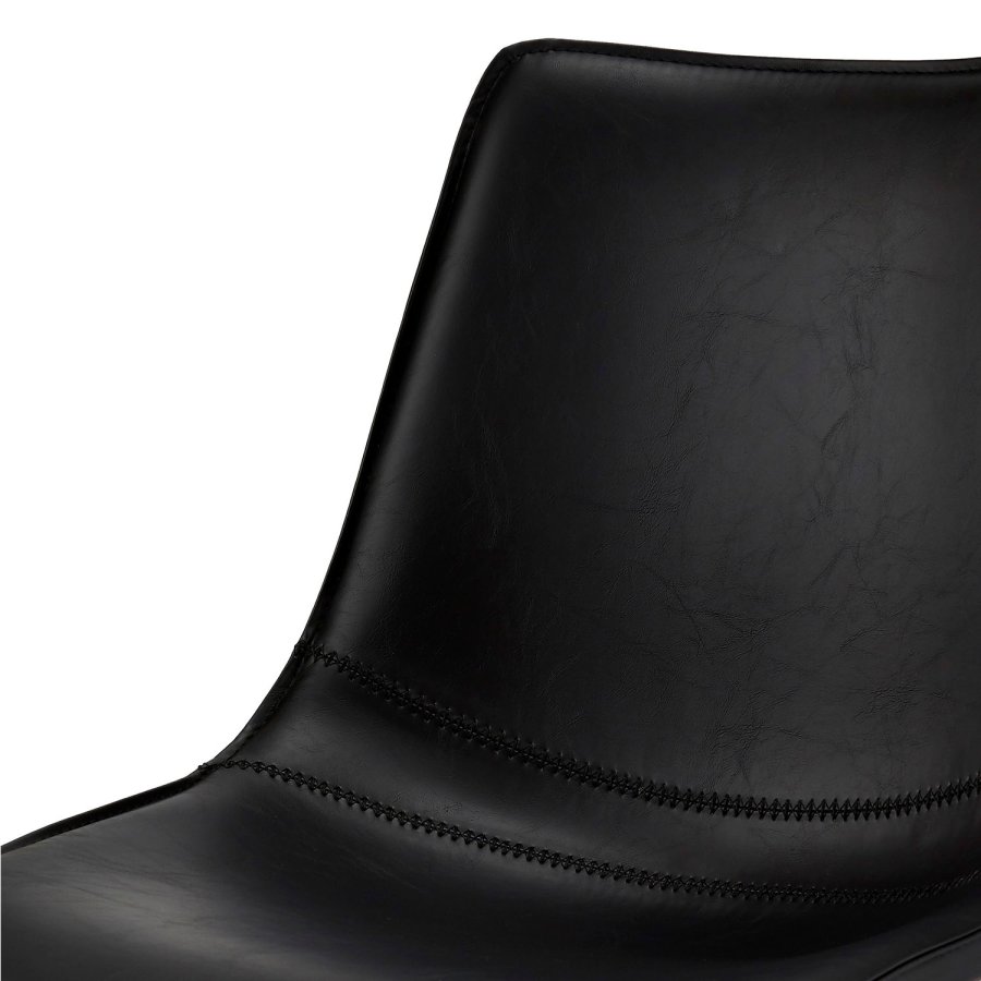 Isabel spisebordsstol m. drej - sort kunstlder og sorte ben