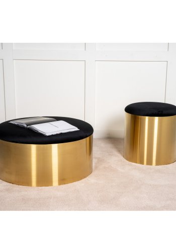 VENTURE DESIGN DESIGN puf - sort velour og messing metal (45)