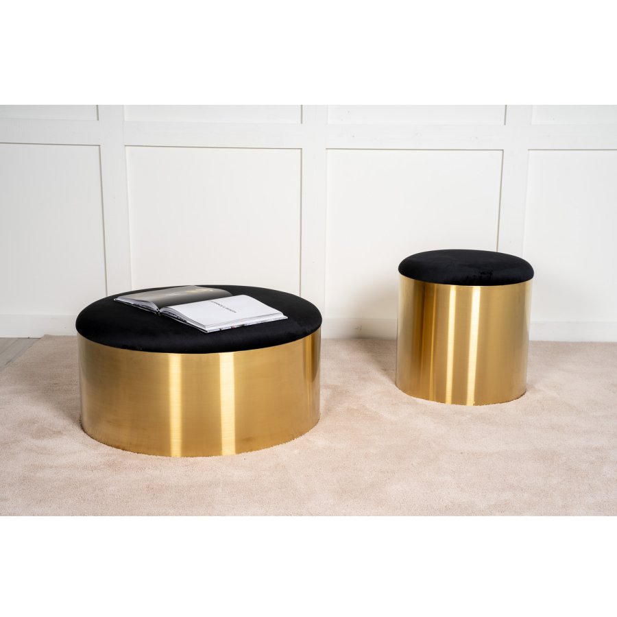 VENTURE DESIGN DESIGN puf - sort velour og messing metal (45)