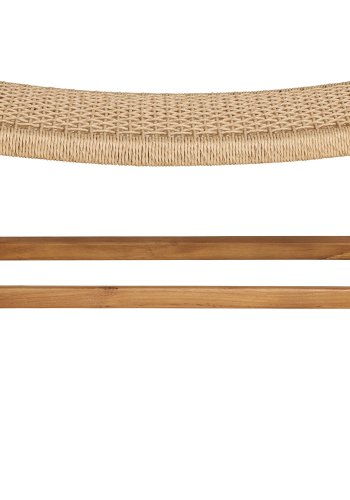 HOUSE NORDIC Derby fodskammel, rektangulr - natur polyrattan og natur teaktr (40x60)