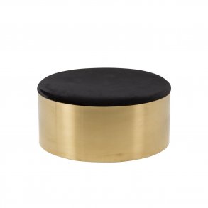 VENTURE DESIGN puf - sort velour og messing metal (75)