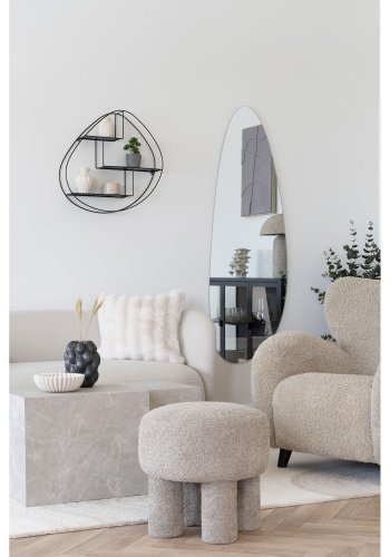 HOUSE NORDIC Perth puf, rund - lysegr polyester (43)