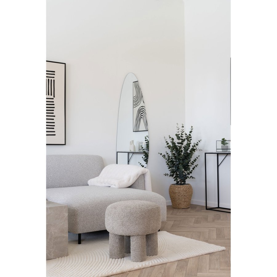 HOUSE NORDIC Perth puf, rund - lysegr polyester (43)