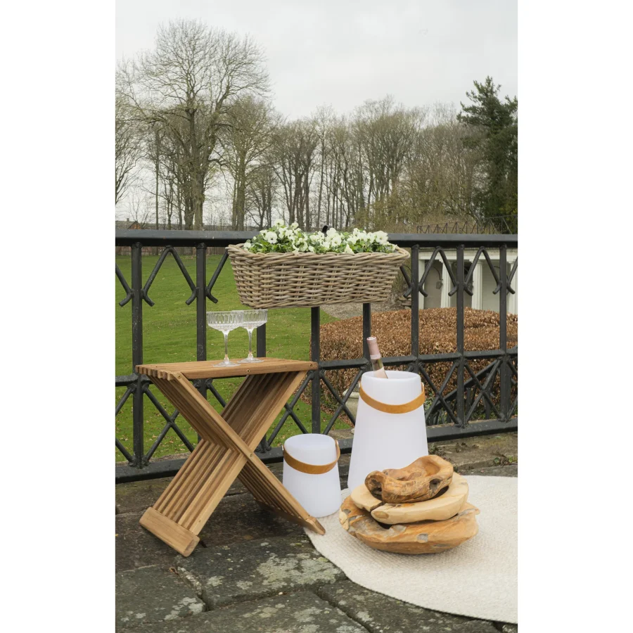 HOUSE NORDIC Erto taburet, rektangulr - natur teaktr (40x35)