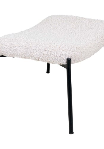 HOUSE NORDIC GlasgoUge  fodskammel - kunstigt lammeskind og sort stl