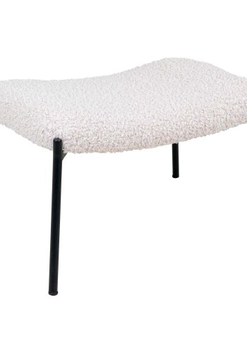 HOUSE NORDIC GlasgoUge  fodskammel - kunstigt lammeskind og sort stl