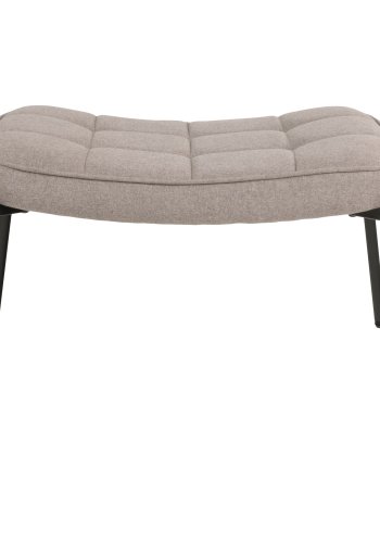 HOUSE NORDIC Glasgow fodskammel, rektangulr - stone gr polyester stof og sort stl (61x41)