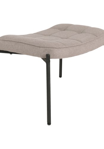 HOUSE NORDIC Glasgow fodskammel, rektangulr - stone gr polyester stof og sort stl (61x41)