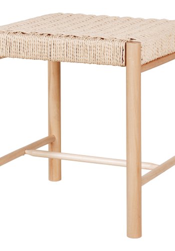 HOUSE NORDIC  Abano Taburet - Taburet med naturflet sde, poppel, natur, 42x42x46,5 cm