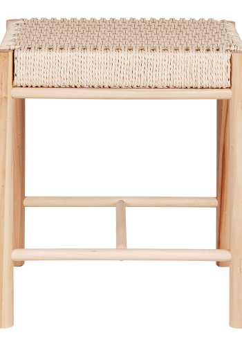 HOUSE NORDIC  Abano Taburet - Taburet med naturflet sde, poppel, natur, 42x42x46,5 cm