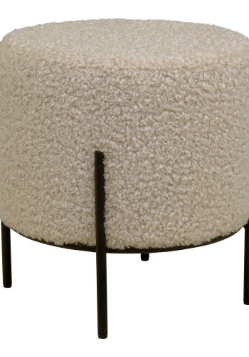 HOUSE NORDIC Alford puf, rund - grbrun kunstig lammeskind og stl (36)