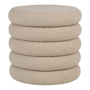 HOUSE NORDIC Brooklyn puf, m. opbevaring - beige bouclé polyester stof (44)