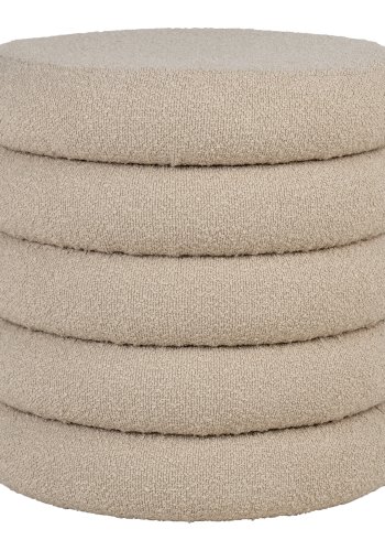 HOUSE NORDIC Brooklyn puf, m. opbevaring - beige bouclé polyester stof (44)