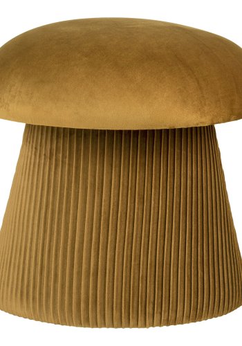 HOUSE NORDIC  Hampton Puf - Puf, velour, okker, 41x39 cm, HN1245
