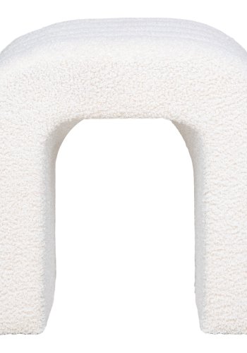 HOUSE NORDIC Puf, bouclé, hvid, 41x36,5 cm, HN1234