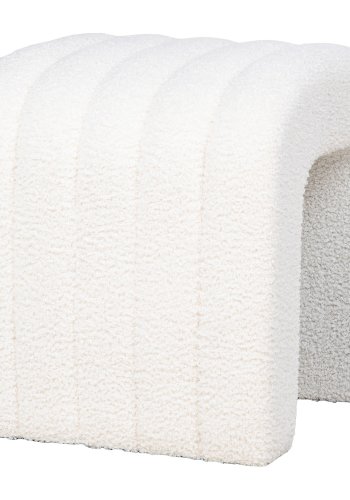 HOUSE NORDIC Puf, bouclé, hvid, 41x36,5 cm, HN1234