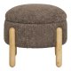 HOUSE NORDIC Medas puf, m. opbevaring, rund - brun bouclé polyester stof og natur tr (45)