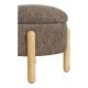 HOUSE NORDIC Medas puf, m. opbevaring, rund - brun bouclé polyester stof og natur tr (45)
