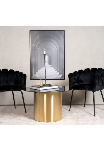 VENTURE DESIGN Ystad sofabord, rund - rget glas og messing metal (75)