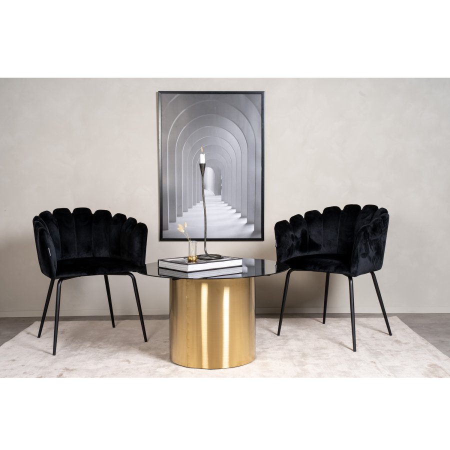 VENTURE DESIGN Ystad sofabord, rund - rget glas og messing metal (75)