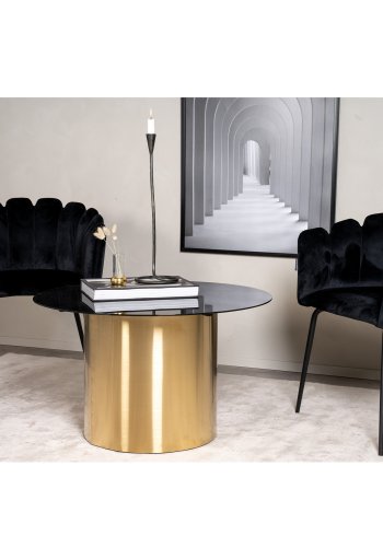 VENTURE DESIGN Ystad sofabord, rund - rget glas og messing metal (75)