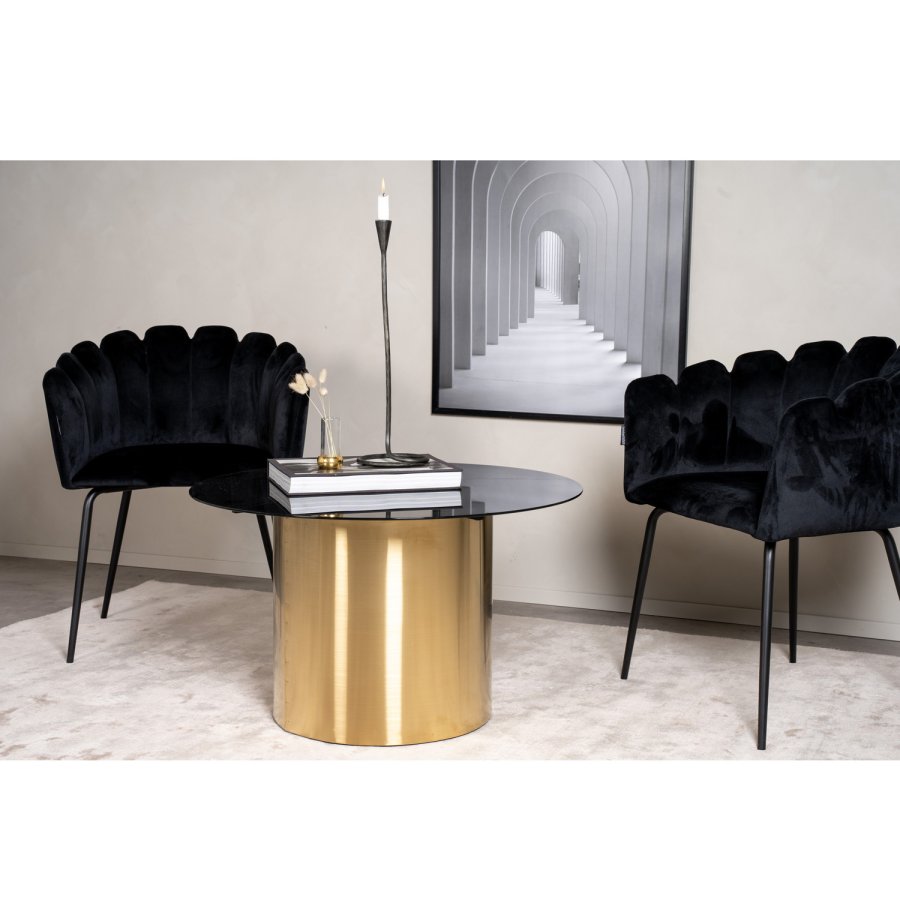 VENTURE DESIGN Ystad sofabord, rund - rget glas og messing metal (75)