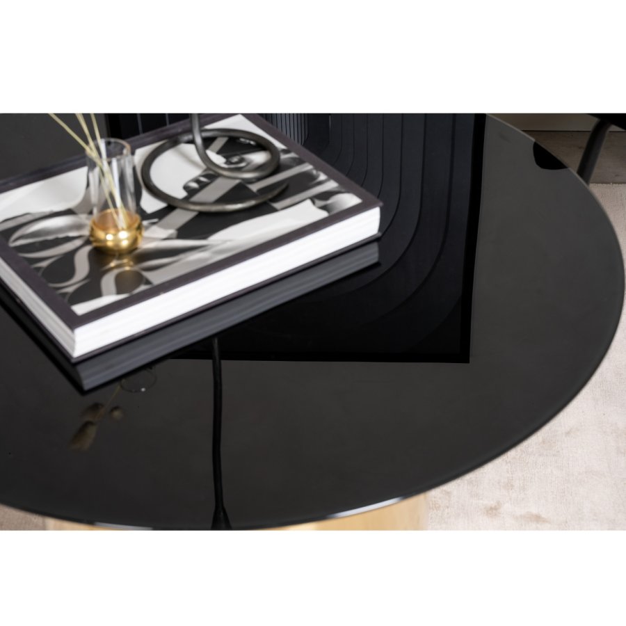 VENTURE DESIGN Ystad sofabord, rund - rget glas og messing metal (75)