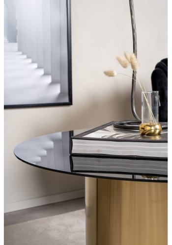 VENTURE DESIGN Ystad sofabord, rund - rget glas og messing metal (75)