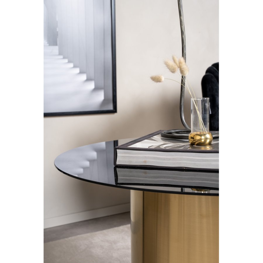 VENTURE DESIGN Ystad sofabord, rund - rget glas og messing metal (75)