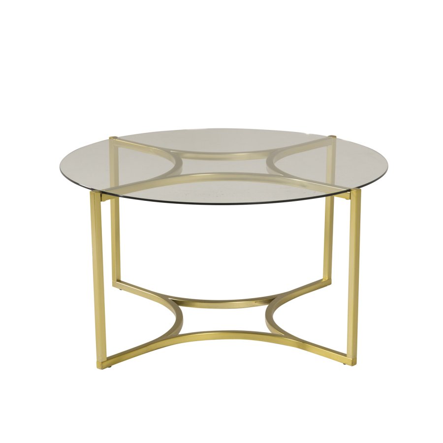 VENTURE DESIGN Kivik sofabord, rund - glas og messing metal (86)