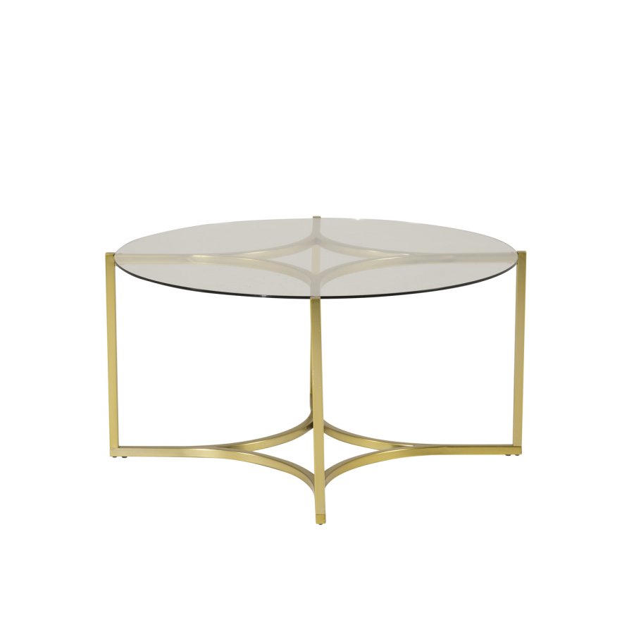 VENTURE DESIGN Kivik sofabord, rund - glas og messing metal (86)