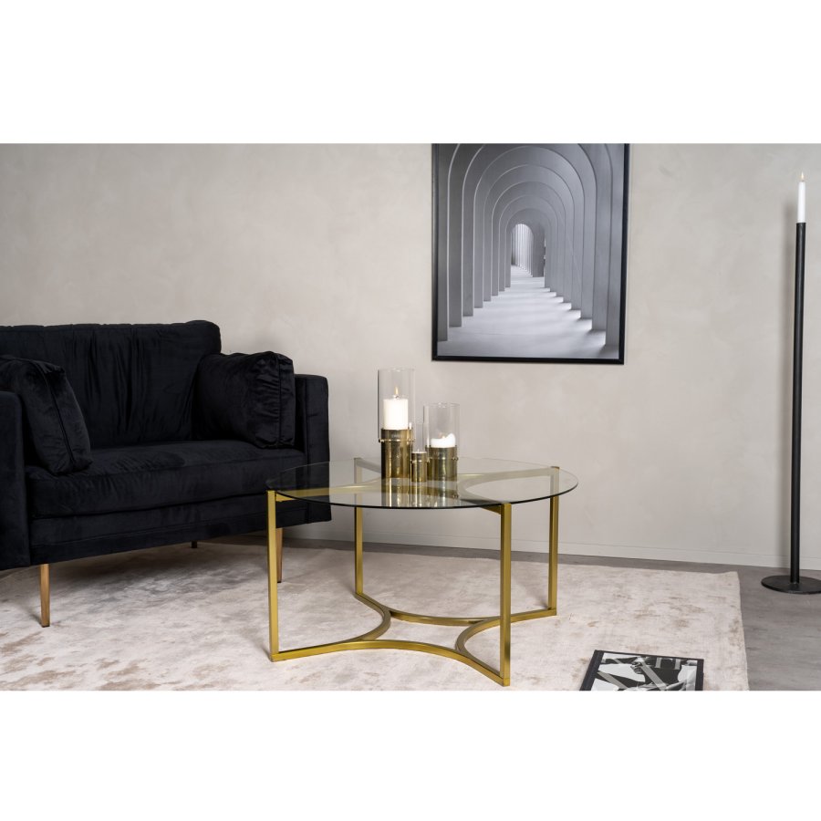 VENTURE DESIGN Kivik sofabord, rund - glas og messing metal (86)