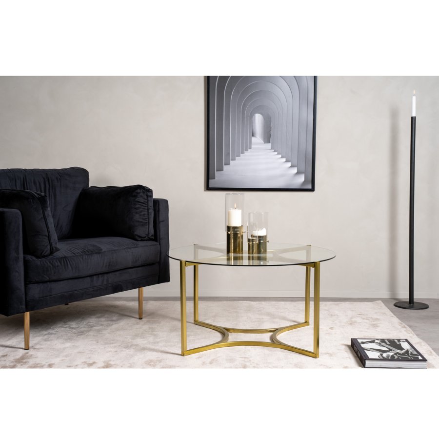 VENTURE DESIGN Kivik sofabord, rund - glas og messing metal (86)