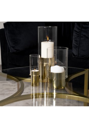 VENTURE DESIGN Kivik sofabord, rund - glas og messing metal (86)