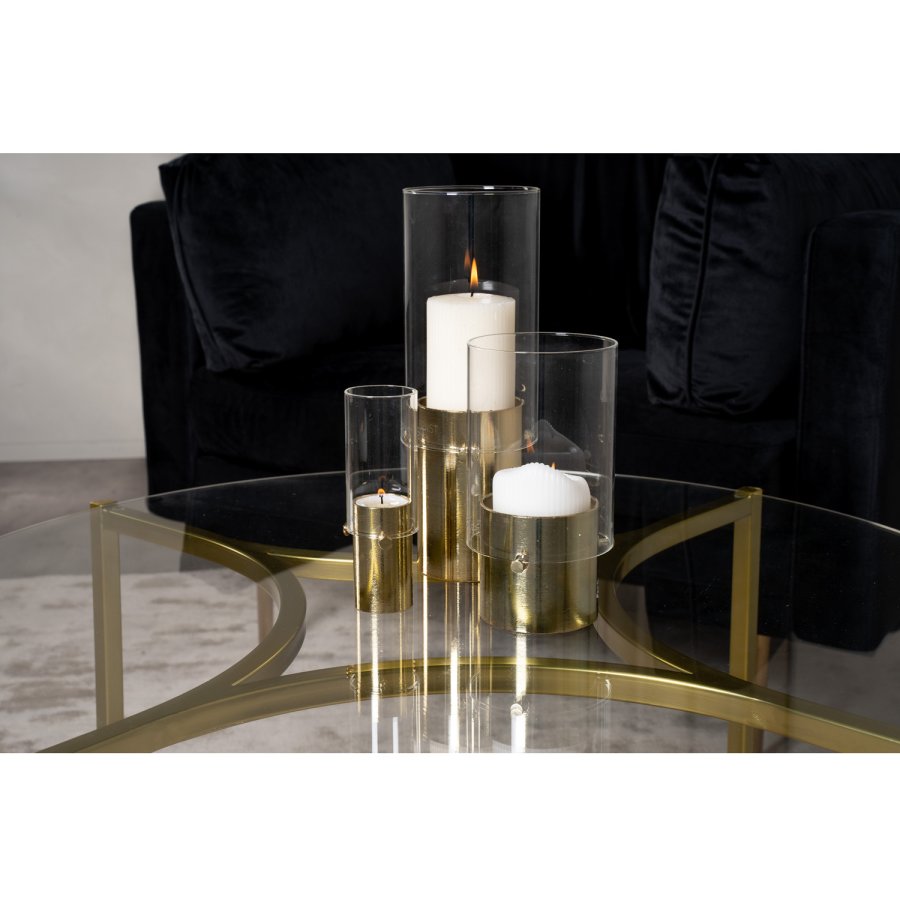 VENTURE DESIGN Kivik sofabord, rund - glas og messing metal (86)