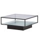 VENTURE DESIGN Maglehem sofabord, m. hylde - klar glas og sort stl (90x90)