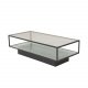 VENTURE DESIGN Maglehem sofabord, m. hylde - klar glas og sort metal (120x60)
