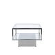 VENTURE DESIGN Maglehem sofabord, m. opbevaring - klar glas og slv krom stl (130x60)