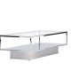 VENTURE DESIGN Maglehem sofabord, m. opbevaring - klar glas og slv krom stl (130x60)