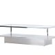 VENTURE DESIGN Maglehem sofabord, m. opbevaring - klar glas og slv krom stl (130x60)