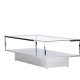 VENTURE DESIGN Maglehem sofabord, m. opbevaring - klar glas og slv krom stl (130x60)