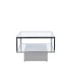 VENTURE DESIGN Maglehem sofabord, m. opbevaring - klar glas og slv krom stl (130x60)
