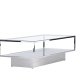 VENTURE DESIGN Maglehem sofabord, m. opbevaring - klar glas og slv krom stl (130x60)