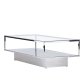 VENTURE DESIGN Maglehem sofabord, m. opbevaring - klar glas og slv krom stl (130x60)