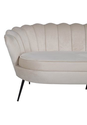 VENTURE DESIGN Calais 3 personers sofa - beige velour og sort metal