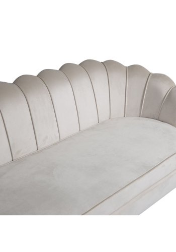 VENTURE DESIGN Calais 3 personers sofa - beige velour og sort metal