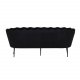 VENTURE DESIGN Calais 3 personers sofa - sort velour og sort metal