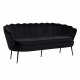 VENTURE DESIGN Calais 3 personers sofa - sort velour og sort metal
